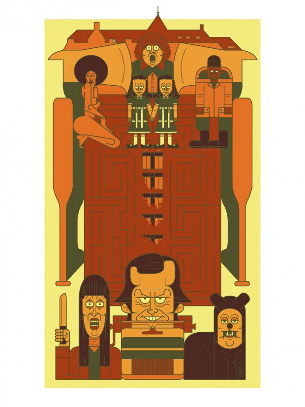 ALL WORK AND NO PLAY  Inspired by The Shining (Kubrick) Giclee Limited Edition of 50 Approximately 18″ x 24″ (45,72×60,96 cm)