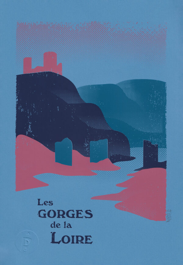 affiche sérigraphiée gorges de la loire